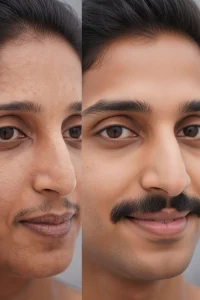 fue moustache hair transplant