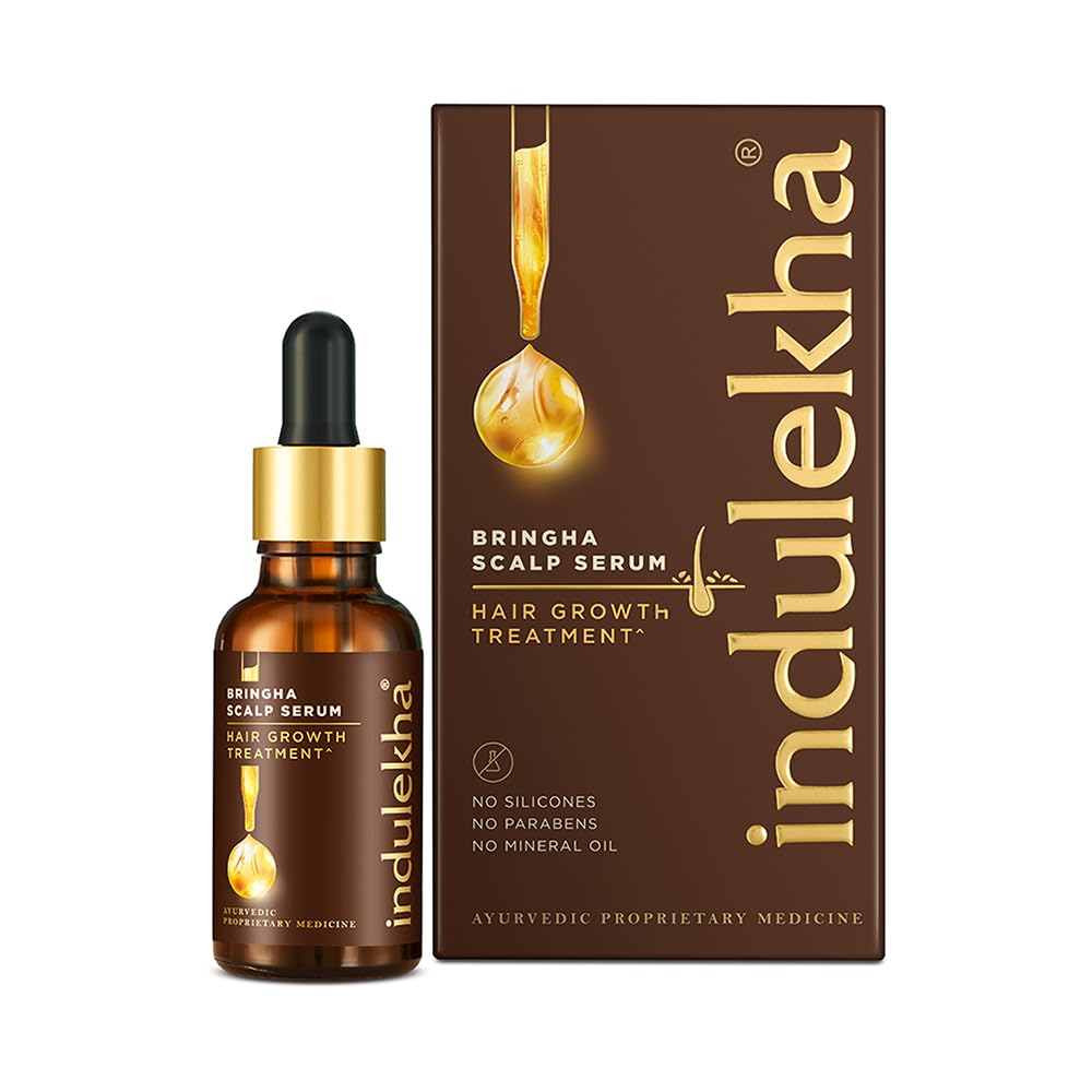 Indulekha Bringha Hair Growth Treatment Scalp Serum with Bringha, Rosemary, and Amla